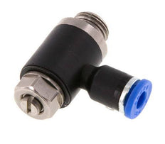 L-stuk Regelventiel 4 mm - G1/8'' Regeling-Uit Messing/Nylon Sleufschroef