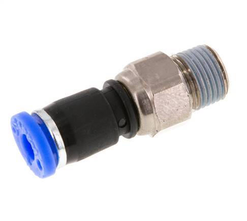 4mm & R1/8'' Swivel Joint Push-In-Male Threads Nickel-Plated Brass/PBT NBR Rotatable