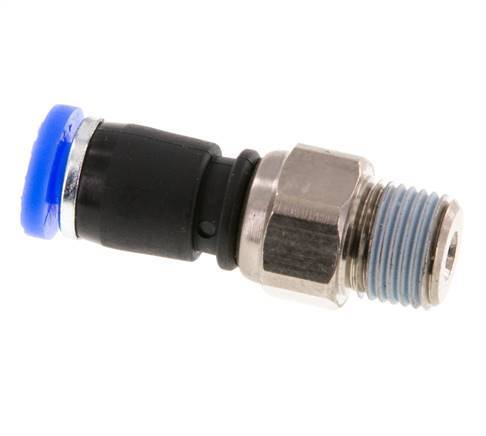 4mm & R1/8'' Draaidoorvoer Insteek Buitendraad Vernikkeld Messing/PBT NBR