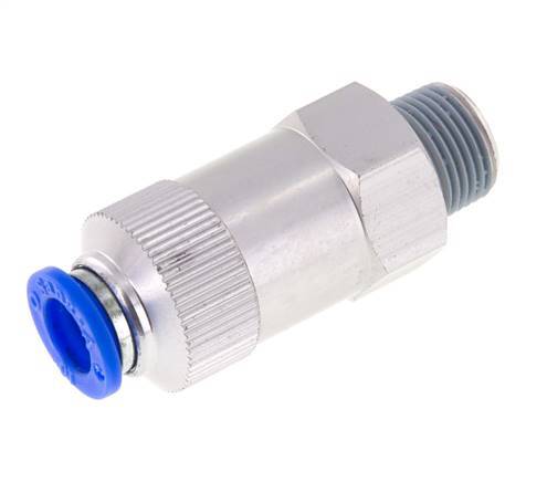 10mm & R3/8'' Regeling-Uit Aluminium Terugslagklep Insteekkoppeling Buitendraad 0.2-10 bar