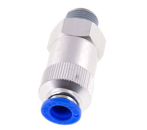 10mm & R3/8'' Regeling-Uit Aluminium Terugslagklep Insteekkoppeling Buitendraad 0.2-10 bar