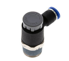 L-stuk Regelventiel 6 mm - R3/8'' Regeling-Uit Messing/Nylon Borgmoer