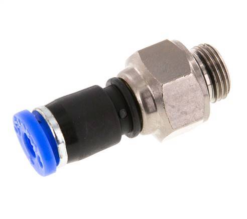 4mm & G1/8'' Draaidoorvoer Insteek Buitendraad Vernikkeld Messing/PBT NBR