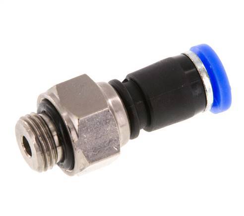 4mm & G1/8'' Draaidoorvoer Insteek Buitendraad Vernikkeld Messing/PBT NBR