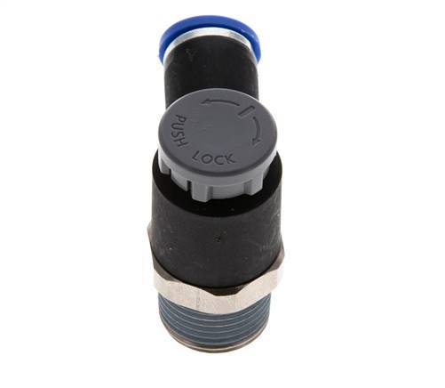 L-stuk Regelventiel 8 mm - R3/8'' Regeling-Uit Messing/Nylon Borgmoer
