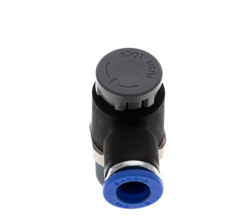 L-stuk Regelventiel 8 mm - R3/8'' Regeling-Uit Messing/Nylon Borgmoer