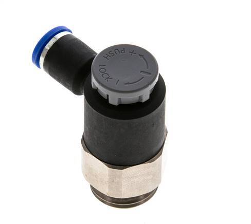 L-stuk Regelventiel 8 mm - G1/2'' Regeling-Uit Messing/Nylon Borgmoer