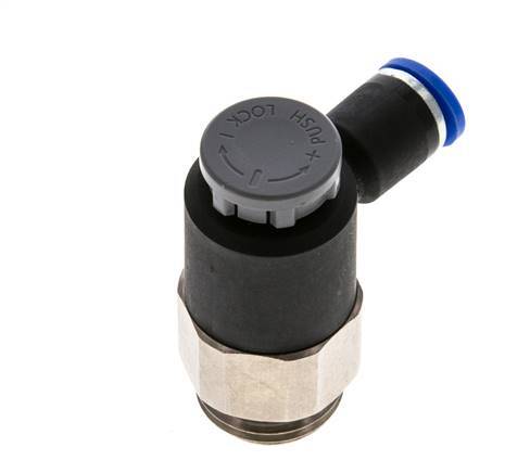 L-stuk Regelventiel 8 mm - G1/2'' Regeling-Uit Messing/Nylon Borgmoer