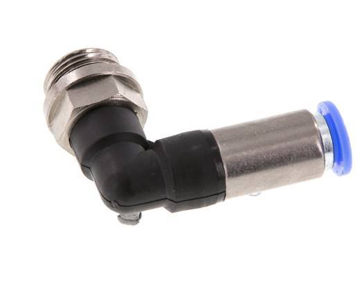 8mm & G3/8'' Zelfsluitende L-insteekkoppeling Vernikkeld messing/PBT buitendraad 0-10 bar