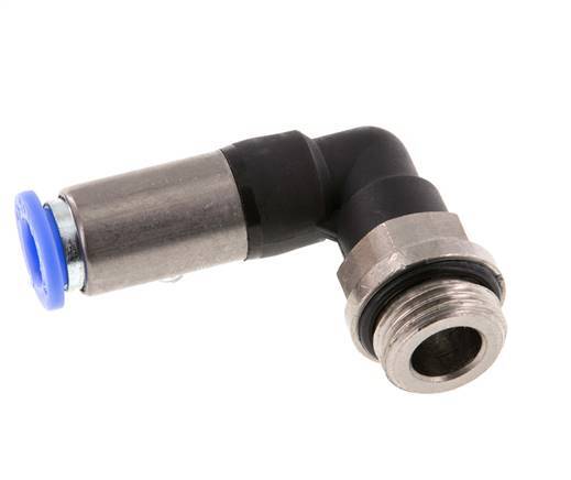 Push-In Fitting 8mm & G3/8'' Male Auto Shut-Off Elbow Brass/PBT 0-10bar (0-145psi)