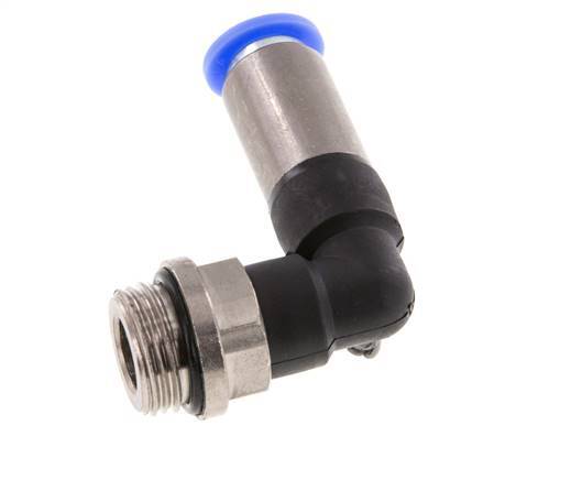 8mm & G3/8'' Zelfsluitende L-insteekkoppeling Vernikkeld messing/PBT buitendraad 0-10 bar