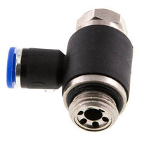Flow Control Silencer Meter-Out Elbow 8 mm - G3/8'' Brass/PA 66 Slotted Screw
