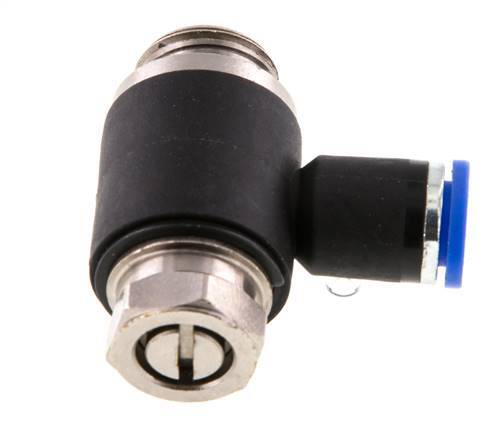 L-stuk Regelventiel 8 mm - G3/8'' Regeling-Uit Messing/Nylon Sleufschroef