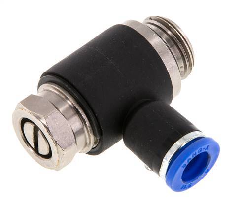 L-stuk Regelventiel 8 mm - G3/8'' Regeling-Uit Messing/Nylon Sleufschroef