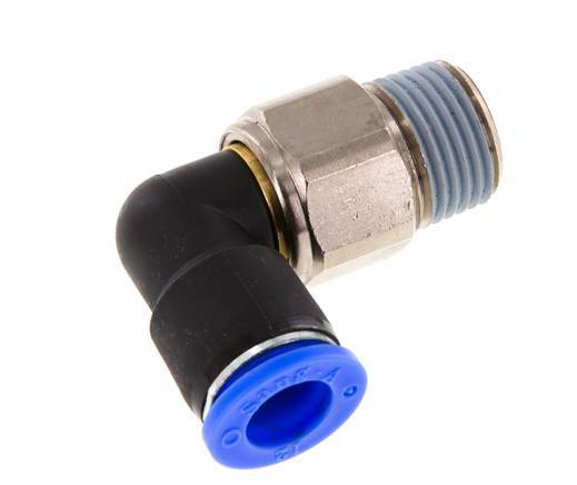 12mm & R1/2'' Elbow Swivel Joint Push-In-Male Threads Nickel-Plated Brass/PBT NBR Rotatable