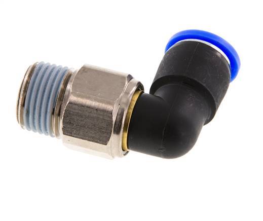 12mm & R1/2'' L-stuk Draaidoorvoer Insteek Buitendraad Vernikkeld Messing/PBT NBR