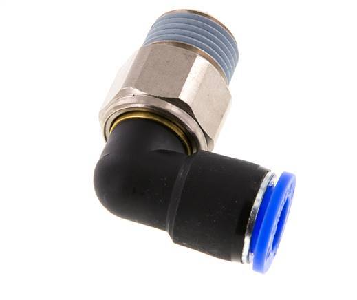 12mm & R1/2'' L-stuk Draaidoorvoer Insteek Buitendraad Vernikkeld Messing/PBT NBR