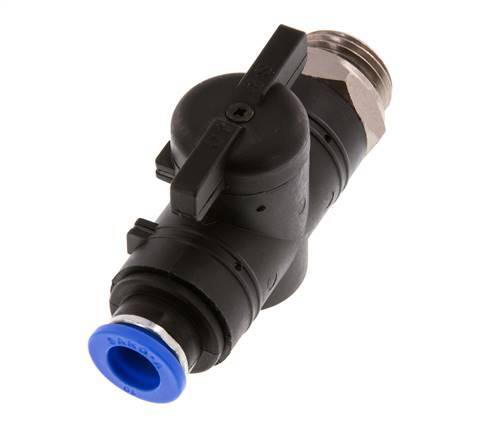 10 mm - G1/2'' Kunststof/Messing rechte 2-Weg Kogelkraan