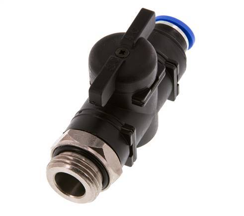 10 mm - G1/2'' Kunststof/Messing rechte 2-Weg Kogelkraan