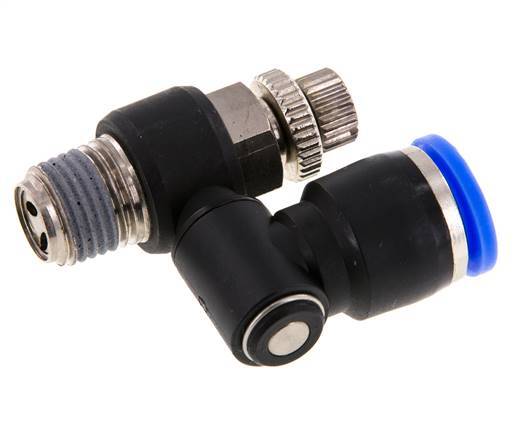 Flow Control Silencer Meter-Out Rotatable 10 mm - R1/4'' Brass/PA 66