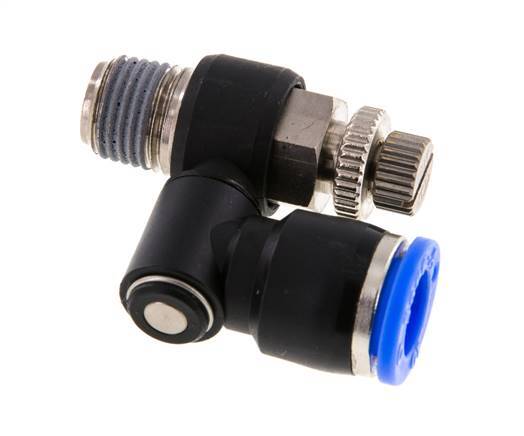 Draaibaar Regelventiel 10 mm - R1/4'' Regeling-Uit Messing/Nylon