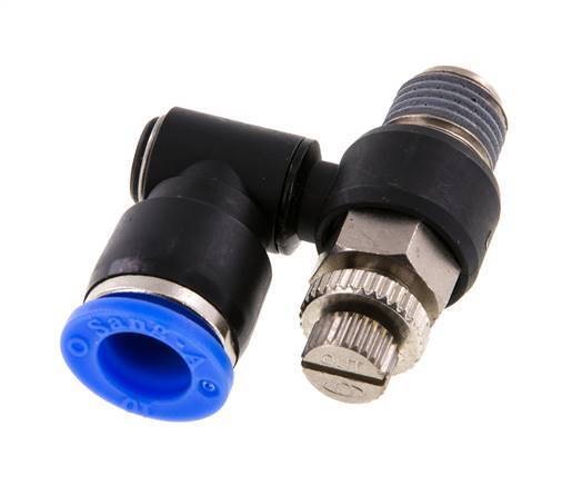 Flow Control Silencer Meter-Out Rotatable 10 mm - R1/4'' Brass/PA 66