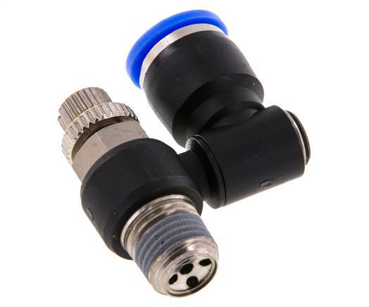 Draaibaar Regelventiel 10 mm - R1/4'' Regeling-Uit Messing/Nylon