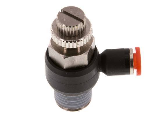 L-stuk Regelventiel 4 mm - R1/4'' Regeling-in Messing/Nylon