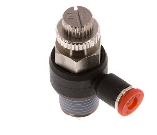 L-stuk Regelventiel 4 mm - R1/4'' Regeling-in Messing/Nylon