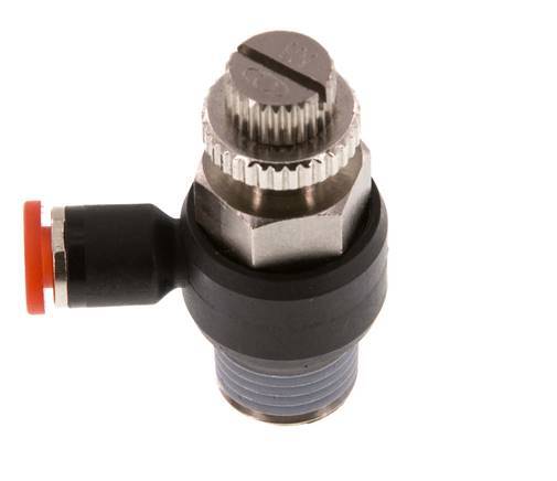L-stuk Regelventiel 4 mm - R1/4'' Regeling-in Messing/Nylon