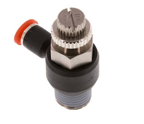 L-stuk Regelventiel 4 mm - R1/4'' Regeling-in Messing/Nylon