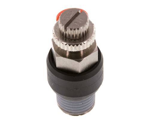 L-stuk Regelventiel 4 mm - R1/4'' Regeling-in Messing/Nylon