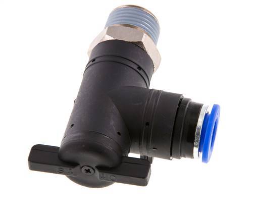 12 mm - R1/2'' Kunststof/Messing L-stuk 2-Weg Kogelkraan