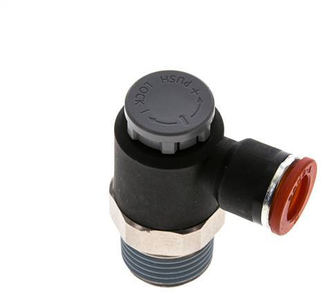 L-stuk Regelventiel 10 mm - R1/2'' Regeling-in Messing/Nylon Borgmoer