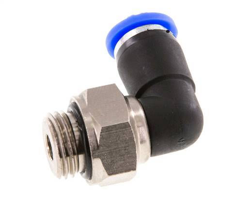 6mm & G1/4'' L-stuk Draaidoorvoer Insteek Buitendraad Vernikkeld Messing/PBT NBR