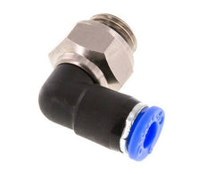 6mm & G1/4'' L-stuk Draaidoorvoer Insteek Buitendraad Vernikkeld Messing/PBT NBR