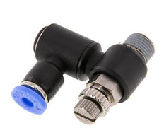 Draaibaar Regelventiel 4 mm - R1/8'' Regeling-Uit Messing/Nylon