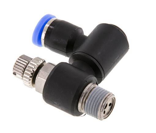 Draaibaar Regelventiel 4 mm - R1/8'' Regeling-Uit Messing/Nylon