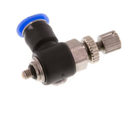 L-stuk Regelventiel 4 mm - M3 Regeling-Uit Messing/PBT