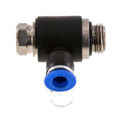 L-stuk Regelventiel 6 mm - G1/4'' Regeling-Uit Messing/Nylon Sleufschroef