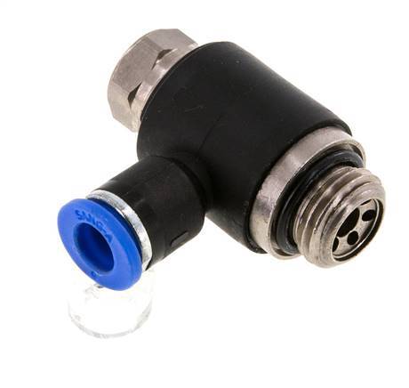 L-stuk Regelventiel 6 mm - G1/4'' Regeling-Uit Messing/Nylon Sleufschroef