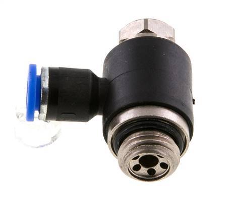 L-stuk Regelventiel 6 mm - G1/4'' Regeling-Uit Messing/Nylon Sleufschroef