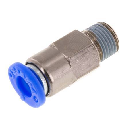 6mm & R1/8'' Zelfsluitende Insteekkoppeling Vernikkeld Messing/PBT Buitendraad 0-10 bar [2 Stuks]