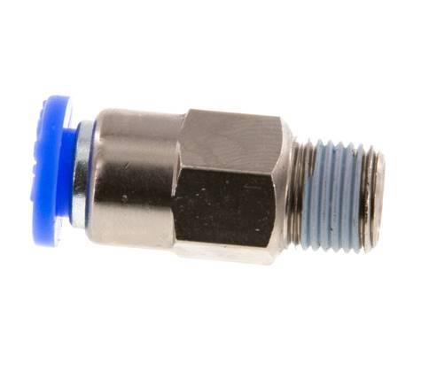 6mm & R1/8'' Zelfsluitende Insteekkoppeling Vernikkeld Messing/PBT Buitendraad 0-10 bar [2 Stuks]
