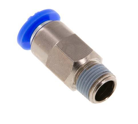 6mm & R1/8'' Zelfsluitende Insteekkoppeling Vernikkeld Messing/PBT Buitendraad 0-10 bar [2 Stuks]
