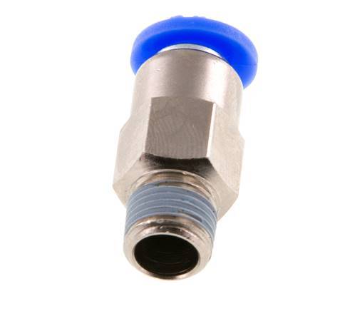 6mm & R1/8'' Zelfsluitende Insteekkoppeling Vernikkeld Messing/PBT Buitendraad 0-10 bar [2 Stuks]
