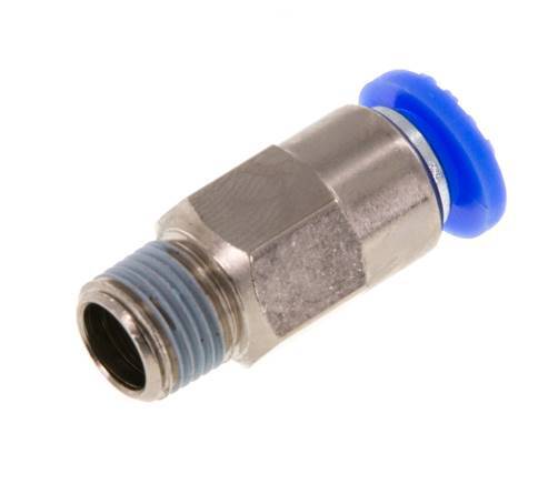 6mm & R1/8'' Zelfsluitende Insteekkoppeling Vernikkeld Messing/PBT Buitendraad 0-10 bar [2 Stuks]