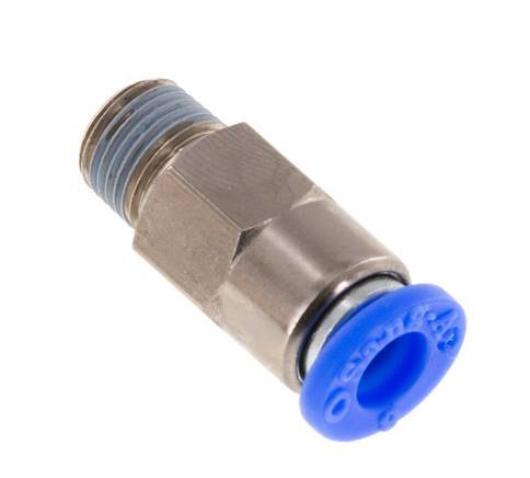 6mm & R1/8'' Zelfsluitende Insteekkoppeling Vernikkeld Messing/PBT Buitendraad 0-10 bar [2 Stuks]