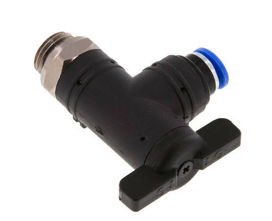 6 mm - G1/4'' Kunststof/Messing L-stuk 2-Weg Kogelkraan
