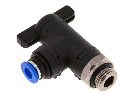 6 mm - G1/4'' Kunststof/Messing L-stuk 2-Weg Kogelkraan